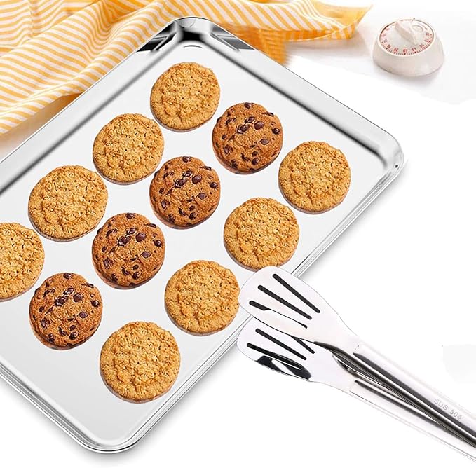 Baking Sheets Set of 2, Bastwe 20 inch Stainless Steel Bakeware Baking Pans, Healthy & Nontoxic & Rustproof & Easy Clean & Dishwasher Safe - Image 6