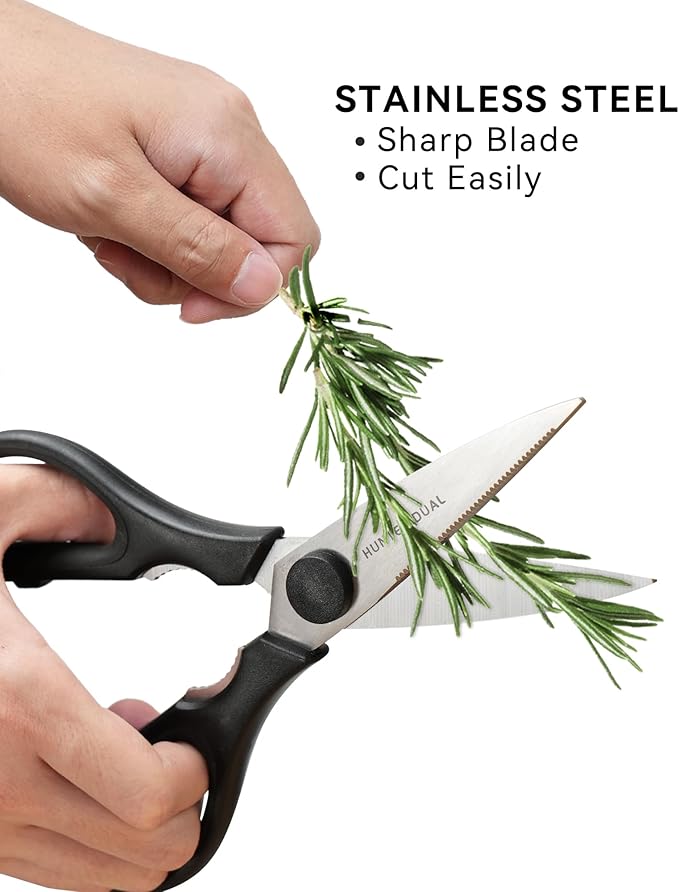 Kitchen Scissors for Food, HUNTER.DUAL Heavy Duty Come Apart Poultry Shears for Cooking, All Purpose for Cutting Chicken, Meat, Fish & Vegetables (Black, 8.35 Inch) - Image 4