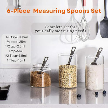 11PCS Measuring Spoons Set Stainless 1 tbsp, 1/2 tbsp, and 1-1/16tsp Steel Measuring Spoons for Cooking Baking Spice Jars and Liquid Ingredients - Image 2