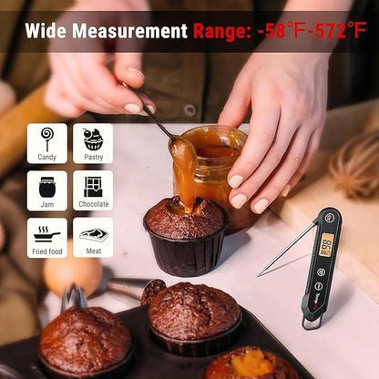 TempPro Digital Instant Read Meat Thermometer for Grilling Waterproof Kitchen Food Thermometer with Calibration Backlight Baking Bread Candy Thermometer Cooking Tools Utensils (Previously ThermoPro) - Image 3