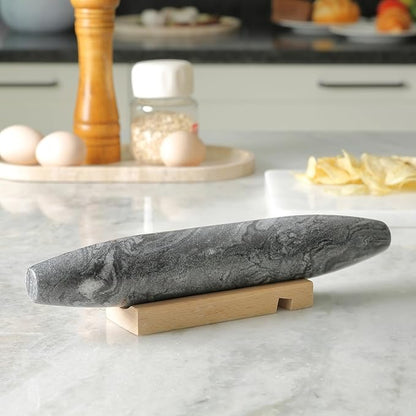 Koville African Natural Grey Marble French Rolling Pin, 12inch Non-Stick Rolling Pin for Baking, Dough Roller for Pasta, Dumpling, Fondant, Pie, Bread, Pizza, Kitchen Baking Tools - Image 5
