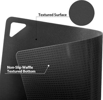 WK Flexible Plastic Cutting Boards for Kitchen Set of 6, Non Slip Cutting Board Mats with Hole, Cutting Boards for Meat, BPA Free, Dishwasher Safe, Multi Size - Image 2