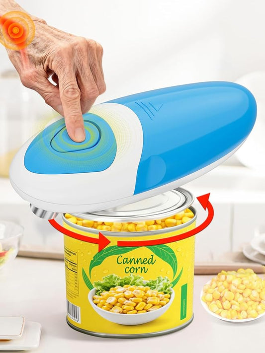 Electric Can Opener for Seniors Arthritis: Battery Operated, Hands free, Cordless, One Touch, Easy to Clean - Automatic Can Opener Smooth Edge with Powerful Motor for Kitchen by Befumly