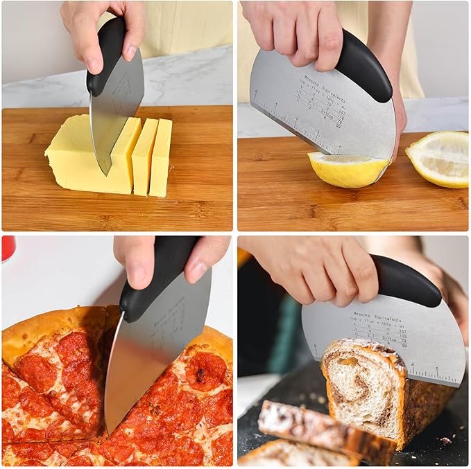 Biscuit Cutter,Pastry Cutter, Bench Scraper, Silicone Pastry Dough Baking Mat Set, Baking Tools and Accessories Kit - Image 5