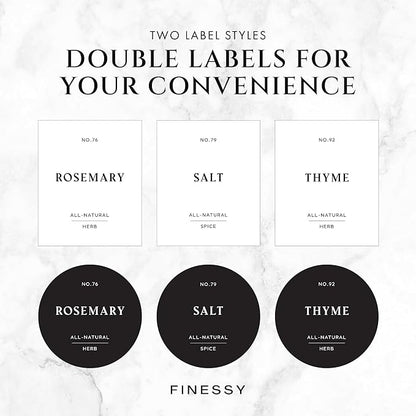 FINESSY Bamboo Glass Spice Jars with Labels and Shaker Lids Clear Empty 4oz 24 Pack Bottles Set, Glass Spice Containers with Labels, Seasoning Organizer Jars - Image 7