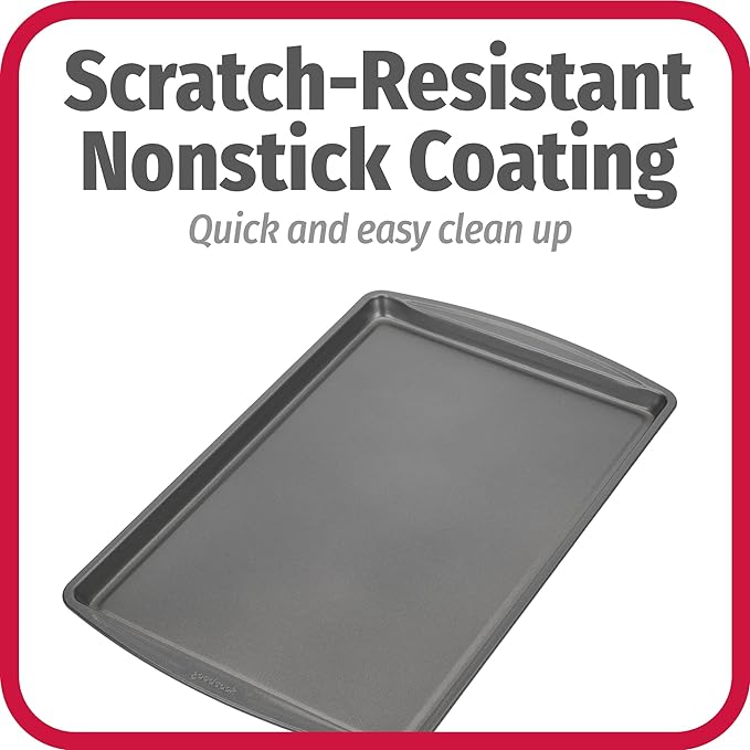 GoodCook Everday Nonstick Carbon Steel 17 x 11-Inch Baking Sheet Set, 2 Pack – Medium Sized Cooking Pans, Bakeware Set, Cookie Sheets for Baking, Oven Pan Set - Image 4