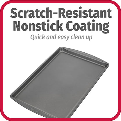 GoodCook Everday Nonstick Carbon Steel 17 x 11-Inch Baking Sheet Set, 2 Pack – Medium Sized Cooking Pans, Bakeware Set, Cookie Sheets for Baking, Oven Pan Set - Image 4