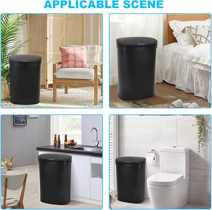 Bigacc Kitchen Trash Can | Stainless Steel 13 Gallon Trash Can | 50L Touch Free Garbage Can with Lid | Electronic Motion Sensor Automatic Trash Bin High Capacity for Kitchen Bathroom Office, Black - Image 7