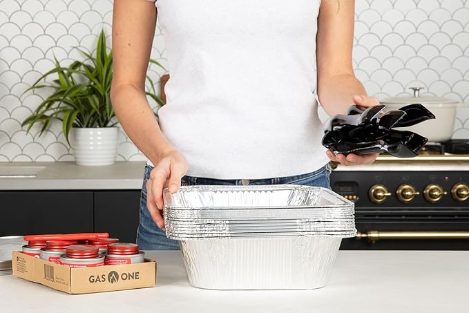Alpha Living 6 Pack Refill Kit - Disposable Chafing Dish Buffet Set, Welded Body Food Warmers for Parties, Fuel Cans, Half Size Pans, Warming Trays - Image 7
