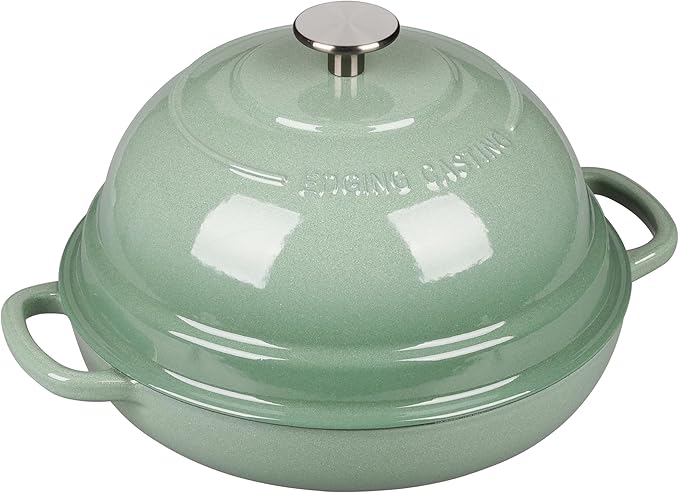 EDGING CASTING Enameled Cast Iron Dutch Oven Pot with Lid, Round Bread Oven for Homemade Sourdough Bread Baking, 6 Quart, Sage Green - Image 5