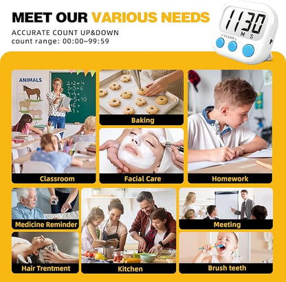 Classroom Timers for Teachers Kids Large Magnetic Digital Timer Teacher Supplies 4 Pack-Blue White - Image 2