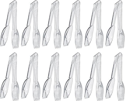 New Star Foodservice 35582 High Heat Plastic, Straight Edge Utility Tong, 6", Clear, Set of 12 by NewStarFoodservice