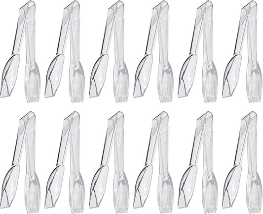 New Star Foodservice 35582 High Heat Plastic, Straight Edge Utility Tong, 6", Clear, Set of 12 by NewStarFoodservice