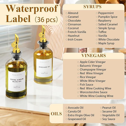 Olive Oil Dispenser Bottle with Bamboo Tray, Metal Pour Spout, Coffee Syrup & Cooking Oil Dispenser for Kitchen - Image 5
