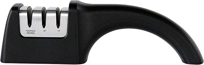 Chef'sChoice Professional Manual Knife Sharpeners AngleSelect for 15- and 20-Degree Straight-Edge and Serrated Knives with Diamond Abrasives Precise Angle Control & Compact Footprint, 2-Stage, Black - Image 5
