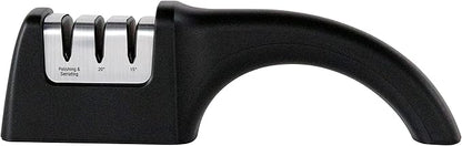 Chef'sChoice Professional Manual Knife Sharpeners AngleSelect for 15- and 20-Degree Straight-Edge and Serrated Knives with Diamond Abrasives Precise Angle Control & Compact Footprint, 2-Stage, Black - Image 5