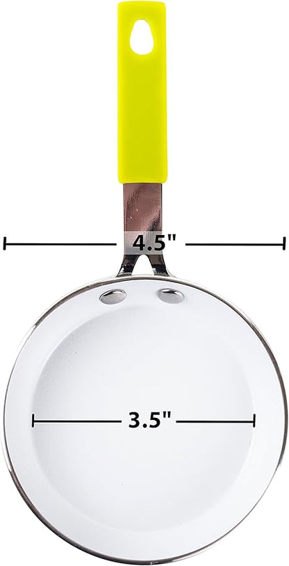 Good Living 3.5" Fast-Heating Aluminum Single-Egg Pan, Colors Vary, 1-Pack, Non-Stick Ceramic, Aluminum Frying Pan, Great For Pancakes, French Toast, Eggs, Omlets, And Much More