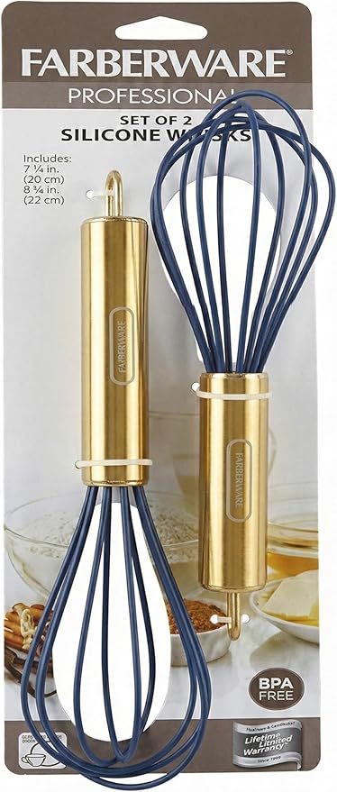 Farberware Professional Silicone Mini Whisks, Set of 2 (Blue) by Farberware