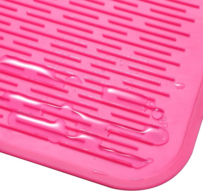 MicoYang Silicone Dish Drying Mat for Multiple Usage,Easy clean,Eco-friendly,Heat-resistant Silicone Mat for Kitchen Counter or Sink,Refrigerator or Drawer Liner Rose 5XL 36inches x 18inches - Image 9