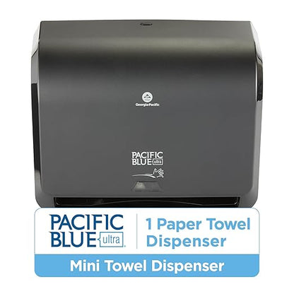 Georgia-Pacific Pacific Blue Ultra 9" Mini Automatic Paper Towel Dispenser by GP PRO (Georgia-Pacific), Black, 54518, 14.1" W x 6.5" D x 11.1" H - New Version - Image 2