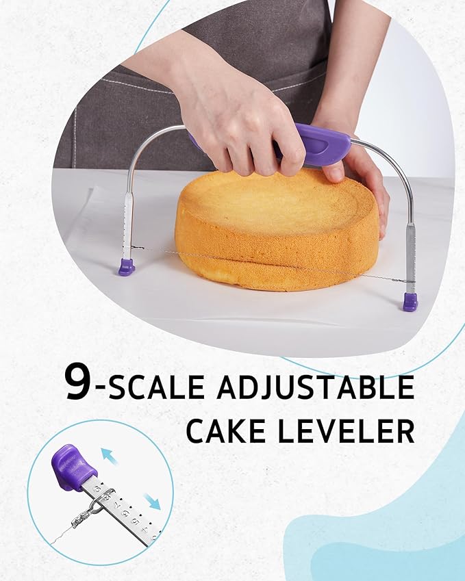 Syntus 65 PCs Cake Decorating Kit with Cake Stand Turntable, Cake Baking Supplies 30+1 Piping Bags, 24 Piping Tips, Offset & Straight Spatulas, 3 Scrapers, Leveler, 2 Couplers & 1 Tips Brush - Image 7
