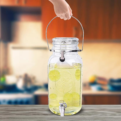 Eleganttime 1 Gallon Glass Drink Dispensers for Parties,2 Pack Beverage Dispenser With Spigot,Laundry Detergent Dispenser Punch Bowls Juice Water Dispenser for Parties - Image 5