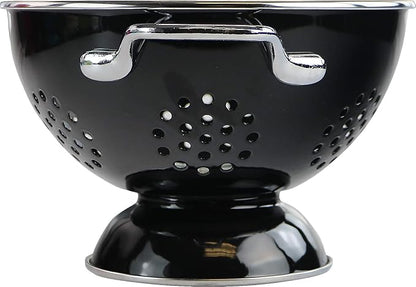 Calypso Basics by Reston Lloyd Powder Coated Enameled Colander, 1.5 Quart, Black