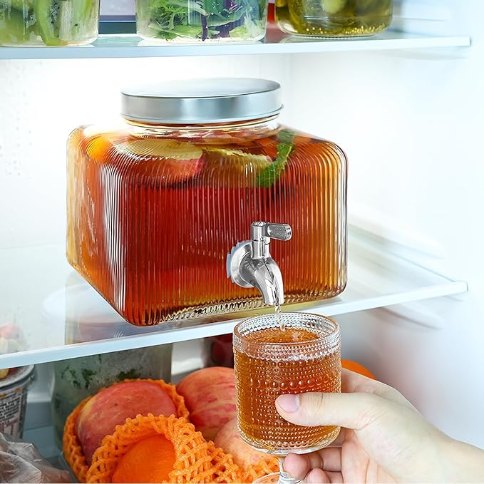 1 Gallon Drink Dispensers for Parties,Beverage Dispenser for Fridge with Leakproof Stainless Steel Spigot, Ideal for Water, Lemonade, Juice, Iced Tea - Image 6