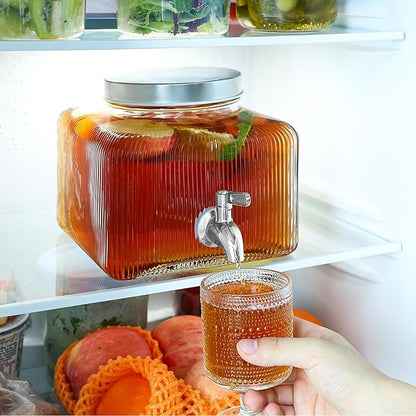 1 Gallon Drink Dispensers for Parties,Beverage Dispenser for Fridge with Leakproof Stainless Steel Spigot, Ideal for Water, Lemonade, Juice, Iced Tea - Image 6