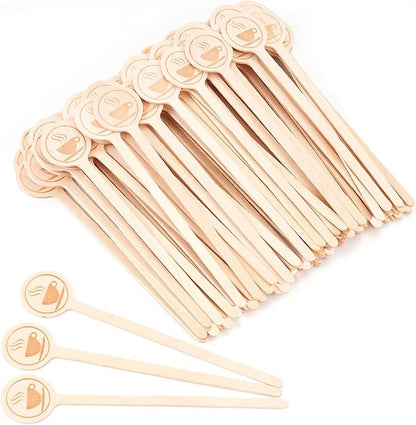 100Pcs Coffee Stirrers-5.9 Inch Natural Wooden Stir Sticks with Round Ends, Disposable Biodegradable Cafe Grade Coffee Stir Sticks Wood Beverage Mixer for Coffee Cocktails Milk Tea - Image 8