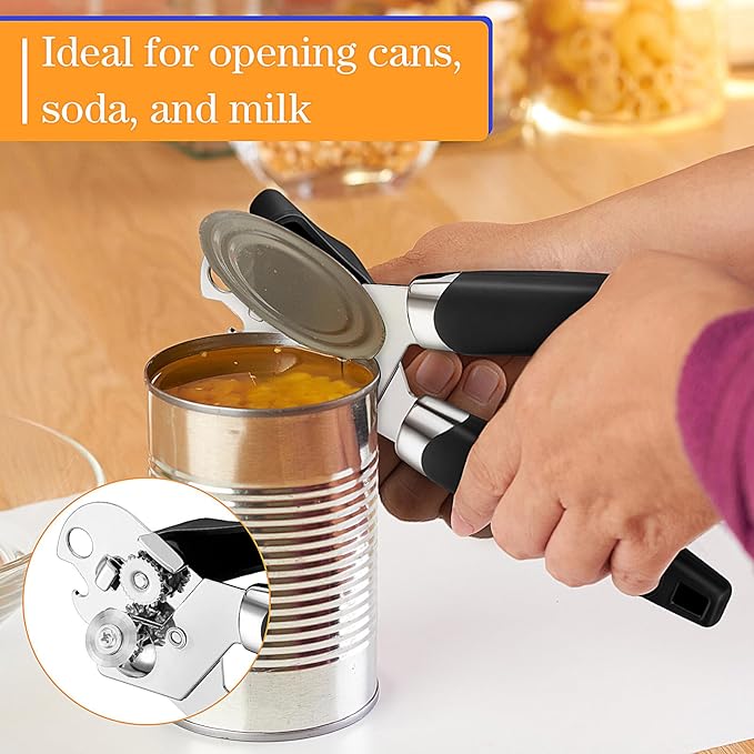 Gisafai 6 Pcs Manual Can Opener with Sharp Blade Smooth Edge Multifunctional Kitchen Gadget Handheld Openers Oversized Handheld Knob Can and Bottle Animals - Image 5