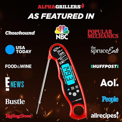 Alpha Grillers Meat Thermometer Digital – Instant Read Food Thermometer for Cooking & Grilling – Professional Kitchen Gifts for Men, Dad & Mom - Image 4