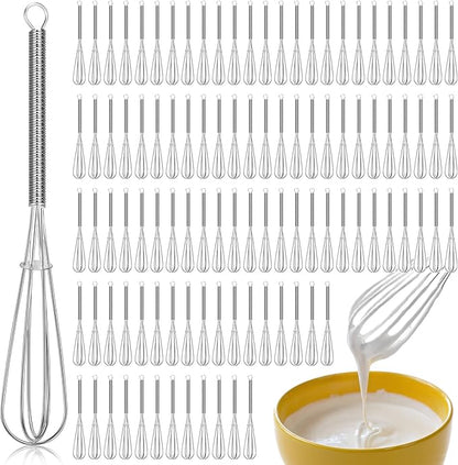 Baderke 100 Pcs Mini Whisk Bulk Small Whisks for Cooking 304 Stainless Steel Tiny Whisk for Baking, Whipping, Beating Eggs, Mixing Sauces, Blending Ingredients (6 Inch) by Baderke