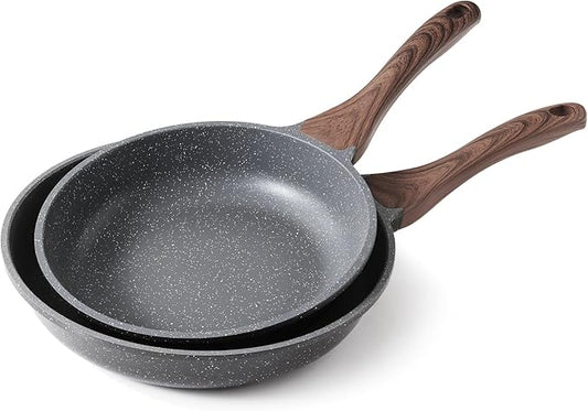 SENSARTE Nonstick Frying Pan Skillets, Swiss Granite Coating Omelette Pans, Healthy Cookware Chef's Pans, Free of Intentionally Added PFOA (9.5+11 Inch) by SENSARTE