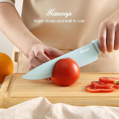Knife Set, 13 PCS Kitchen Knives Set with Nonstick Ceramic Anti-Rust Coating, Stainless Steel Chef Knife Sets with 6 Blade Guards, Dishwasher Safe, House Warming Gifts New Home - Image 4
