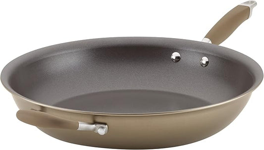 Anolon Advanced Home Hard Anodized Nonstick Frying Pan, 14.5 Inch – Large Skillet with Helper Handle, 14 Inch Nonstick Frying Pan, Durable Cookware - Bronze by Anolon