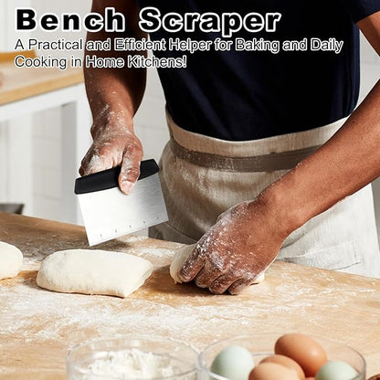 Bench Scraper,Dough Scraper,Premium Stainless Steel Dough Cutter with Measuring Scale,Multi- Purpose Food Scraper for Pastry,Cake,Pizza,Bread,Cooking - Image 7
