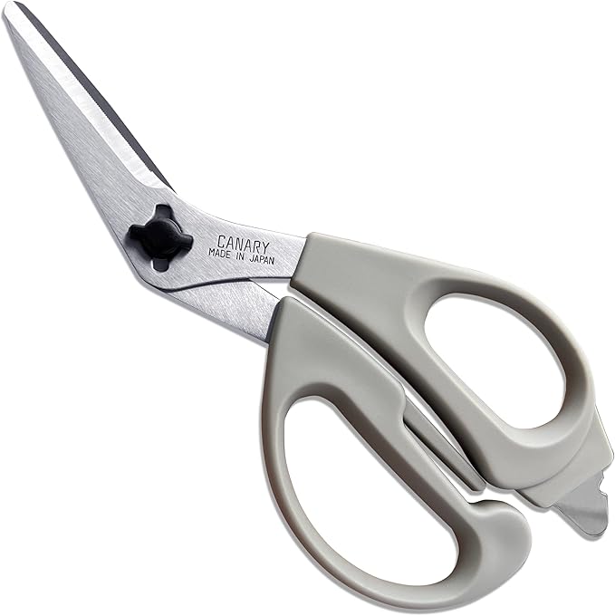 CANARY Japanese Kitchen Shears with Cutter 7.5" Offset Angled Blade, Made in JAPAN, Dishwasher Safe Come Apart Blade, All-Purpose Detachable Kitchen Scissors, Rust Proof Japanese Stainless Steel, Gray by CANARY