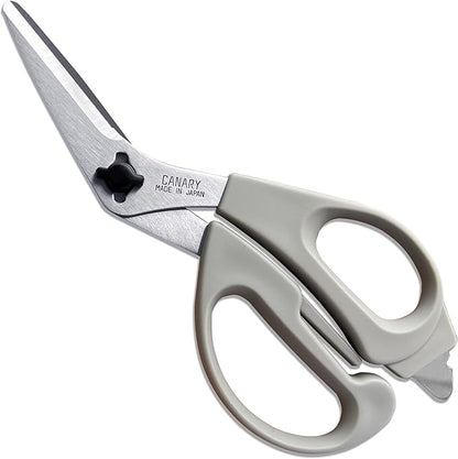 CANARY Japanese Kitchen Shears with Cutter 7.5" Offset Angled Blade, Made in JAPAN, Dishwasher Safe Come Apart Blade, All-Purpose Detachable Kitchen Scissors, Rust Proof Japanese Stainless Steel, Gray by CANARY