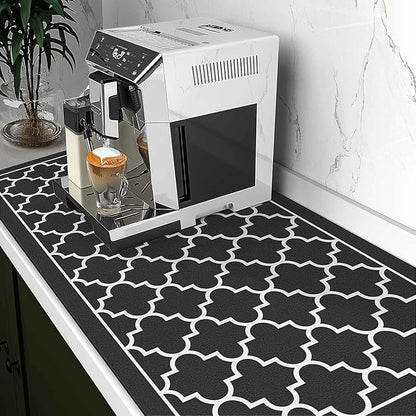 WISELIFE Dish Drying Mat Super Absorbent Drying Mat Large Dish Drying Mats for Kitchen Counter Easy Clean Dish Mat Kitchen Drying Mat18"x 32" Stylish Black - Image 2