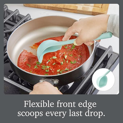 Tovolo Flex Core Small Silicone Ladle Aqua Seafoam Green Heat Safe Silicone Soup Ladle BPA Free, Dishwasher Safe Small Kitchen Ladle with Precision Pour Lip for Serving Sauces Soups Gravies