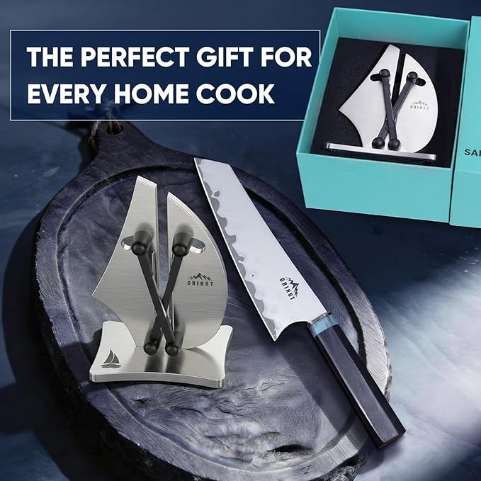 VN3 Professional Knife Sharpener | 3-Action Streamlined Sailboat Design for Effortless Knife Sharpening - The Ultimate Tool for Precision 11 to 21 Degree Angles (Upgrade Stainless Steel) - Image 8