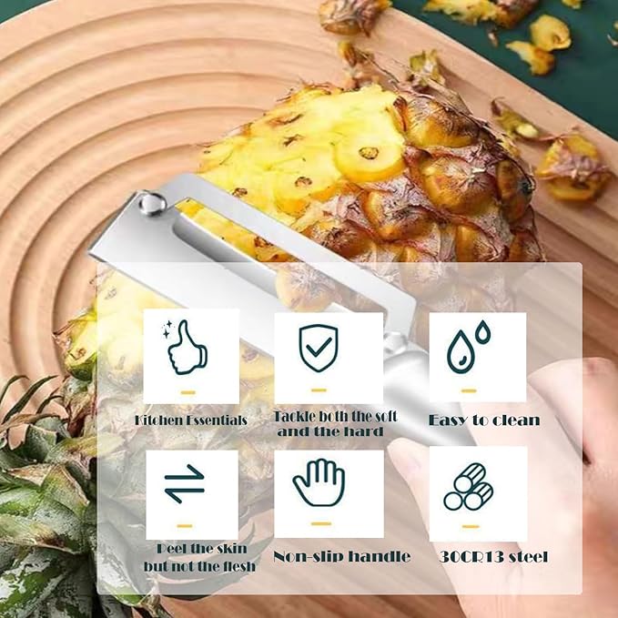 Multifunctional Vegetable Peeler,Zero Flex Peeler with Wooden Handle and Bottle Opener,Stainless Steel Kitchen Tool Suitable for All Kinds Of Vegetables and Fruits - Image 4