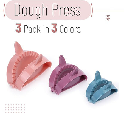 BTaT- Dough Press Set, 3 Pack, Dumpling, Empanada, Pastry and Turnover Press, Hand Pie Maker, Meat Pie Cutter