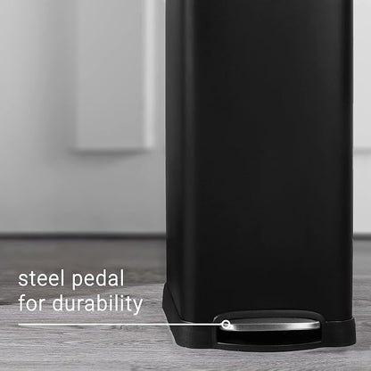 happimess HPM1007B Betty Retro 8-Gallon Step-Open Trash Can with Soft-Close Lid, Fingerprint Resistant, Modern, Minimalistic for Home, Kitchen, Laundry Room, Office, Bedroom, Bathroom, Black - Image 7