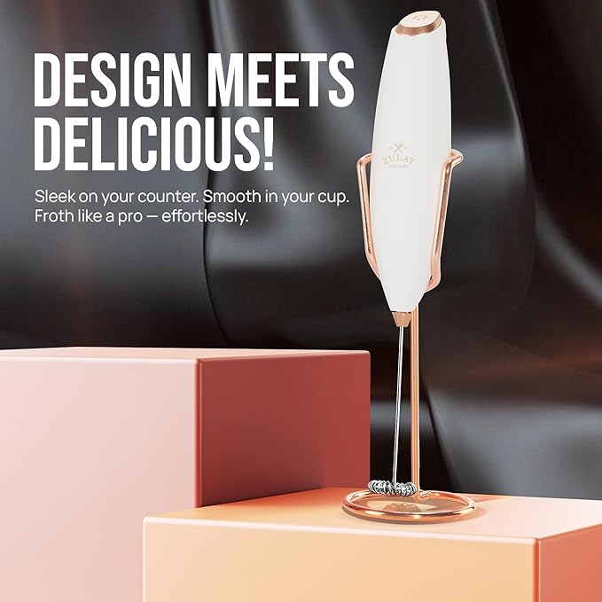 Zulay Kitchen Executive Series Luxury Gift Milk Frother with 4 Duracell Batteries – Handheld Electric Foam Maker for Coffee, Lattes & Hot Chocolate – Deluxe Finish, Ultimate Gift for Coffee Lovers - Image 4