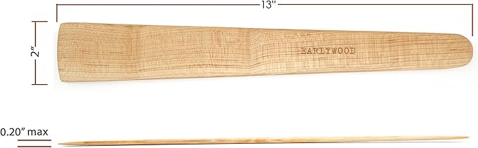 13 in Handmade Kitchen Cooking Utensil, Thin Dark Wood Saute Spatula, Multipurpose Flat Wooden Spatula, Perfect for flipping, scraping, sauteing, turning - Wooden Cooking Utensils - Made in USA - M