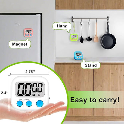 Digital Timer for Kids Teacher Supplies Classroom Timer for Study Learning Management Kitchen Work Exercise-4Pack Pink Blue Green White - Image 5
