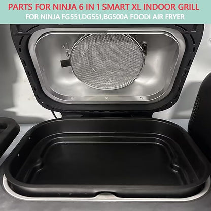 2-Pack Splatter Shield for Ninja FG551 DG551 BG500A Foodi Air Fryer Accessories, Stainless Steel Splash Guard Replacement Parts for Ninja 6 in 1 Smart XL Indoor Grill, Foodi XL Mesh Screen