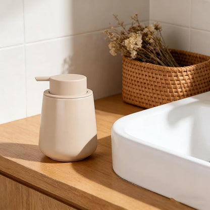 Bosilunlife Ceramic Foaming Soap Dispenser - 12Oz Bathroom Countertop Kitchen Dish Soap Pump Dispenser Foam Soap Dispenser - Khaki